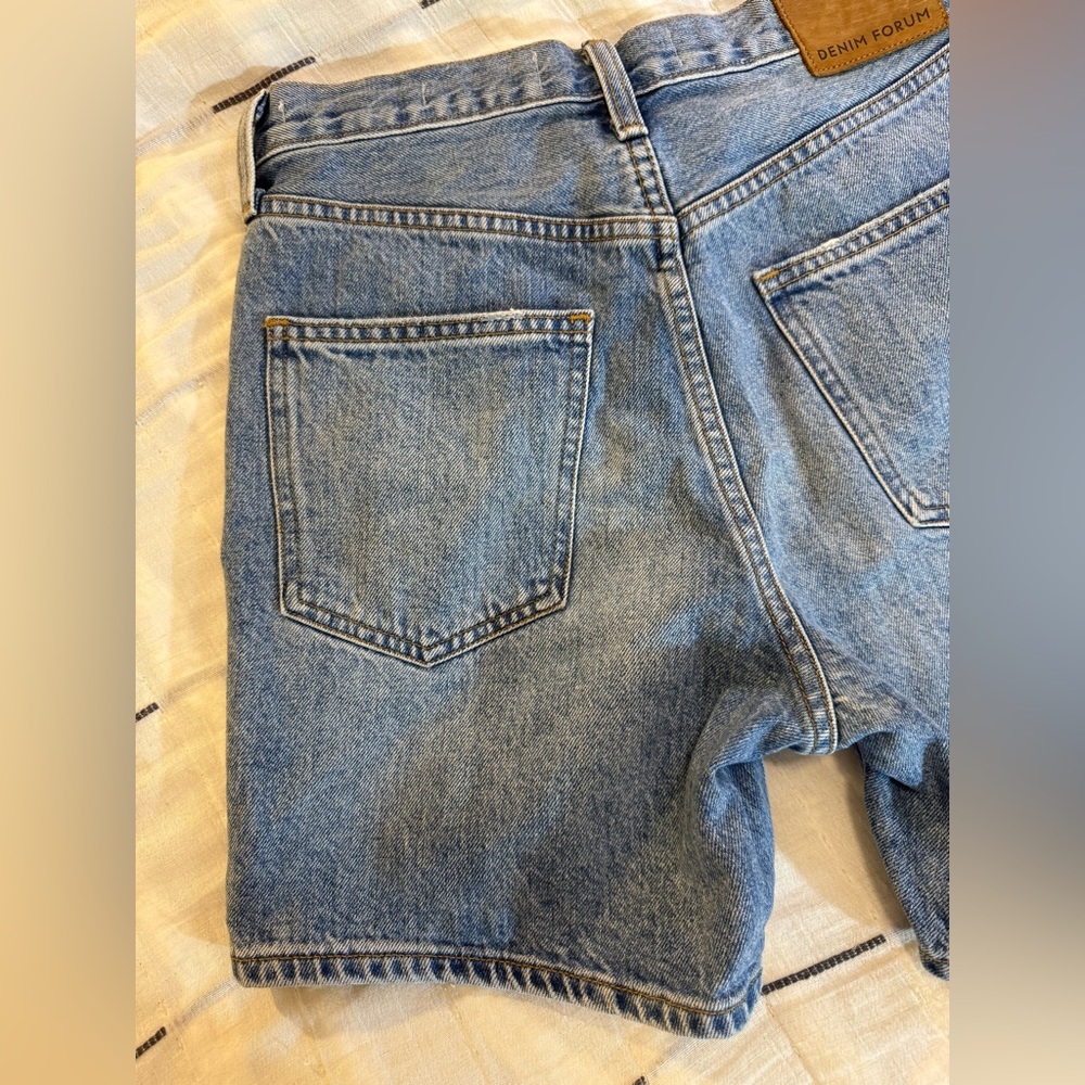 Denim Forum The Joni Mid Length Short High Rise Denim Shorts 25 - Picture 15 of 16